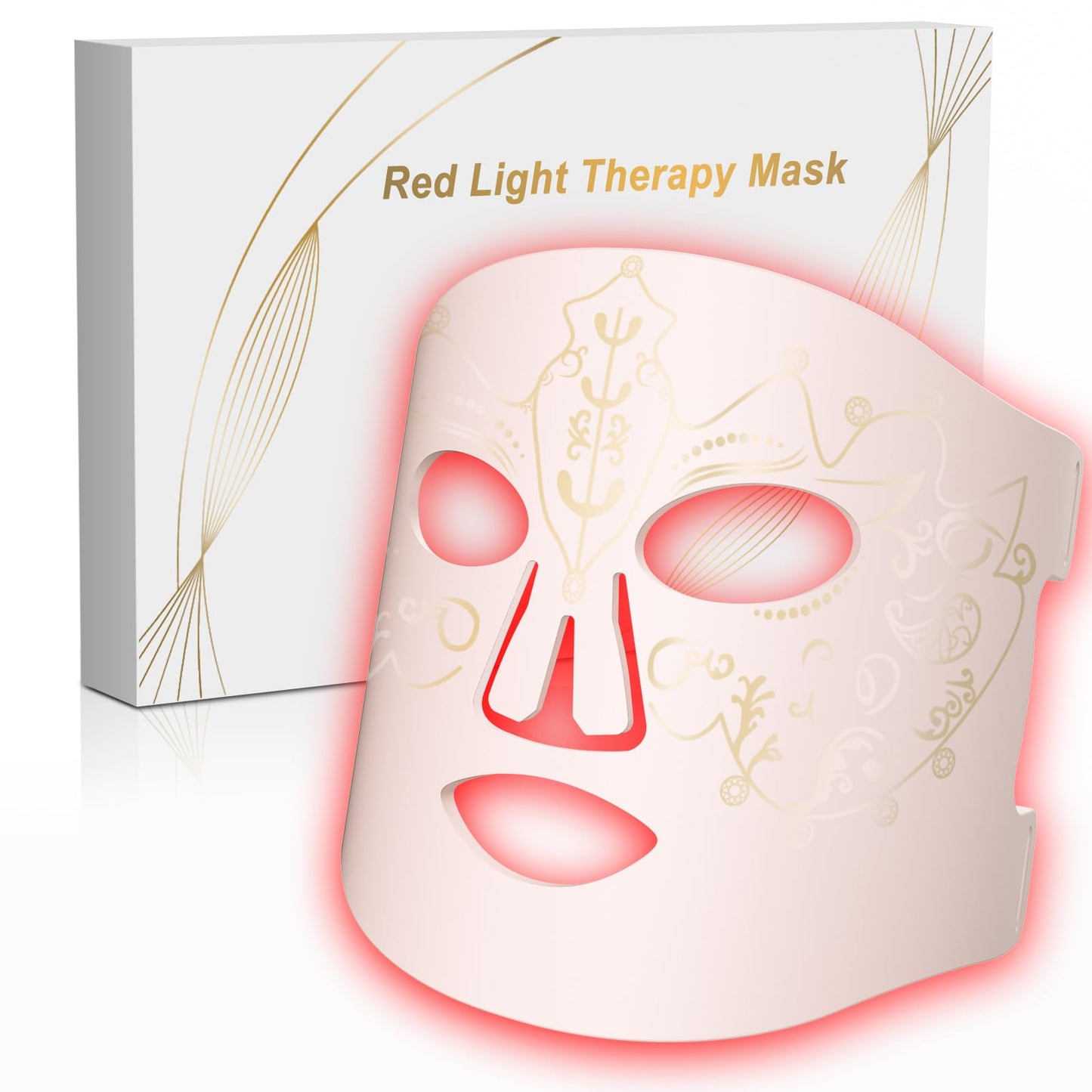 BETNEP Red Light Therapy for Face, LED Face Mask Light Therapy,Near-Infrared 850 Red Light Therapy Mask(NIR),Portable,Rechargeable and Remote