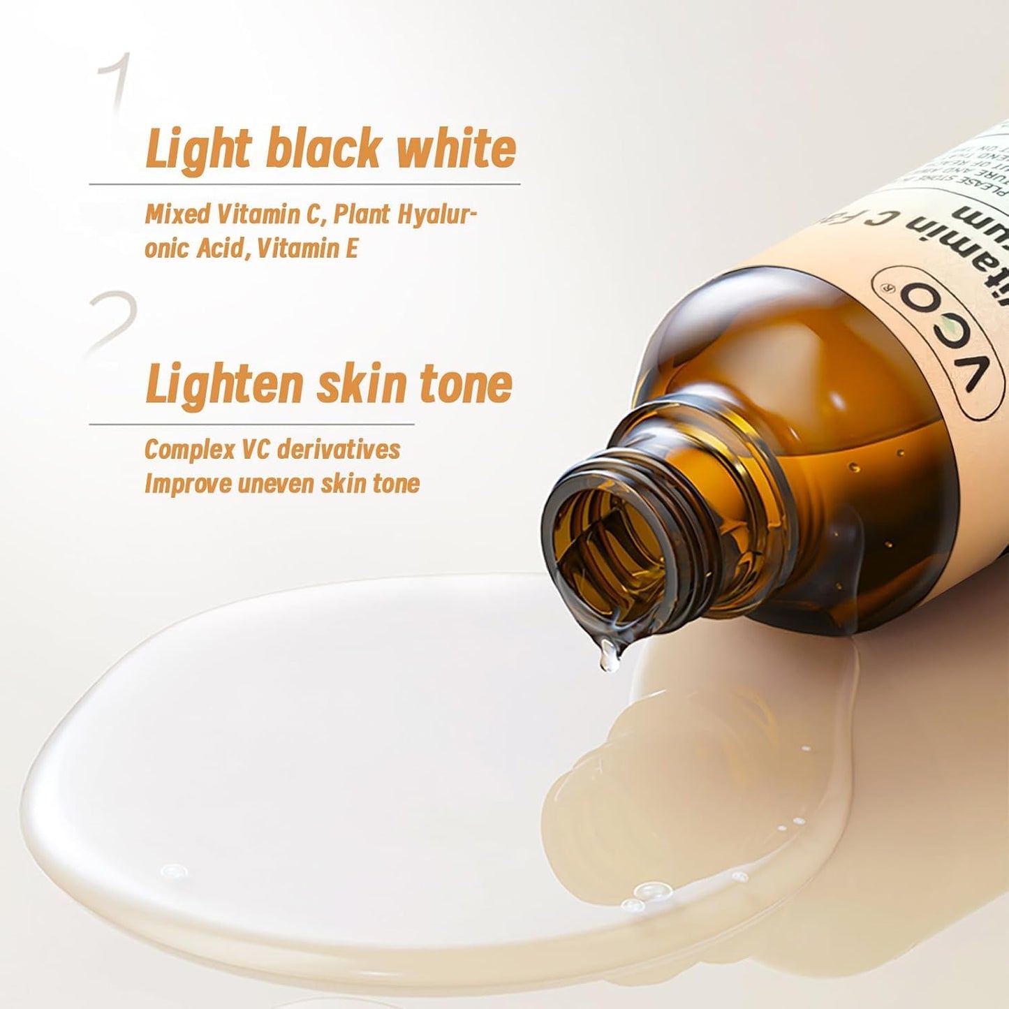 VGO Skin Care Set, with Snail Mucin 92% Moisturizer 1.76 Oz, Vitamin C Serum 1.01 Oz & Dual-Tube Facial Cleanser 3.52 Oz, 3 Step Facial Skin Care Kit