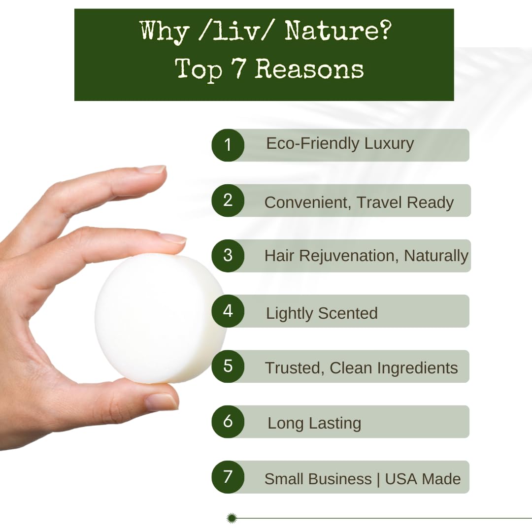 /liv/ Nature Conditioner Bar Detangle, Strengthen & Moisturize | Paraben Free & Sulfate Free | Travel Essentials | Handmade In USA (Tea Tree with Lavender & Lemongrass)