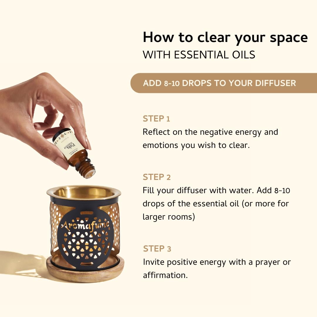 Palo Santo Essential Oil Diffuser Blend by Aromafume | 30ml/1 fl oz | Made with Peruvian Palo Santo Extract | Non-Toxic Alternative, Sustainable Substitute for Palo Santo Sticks or Incense