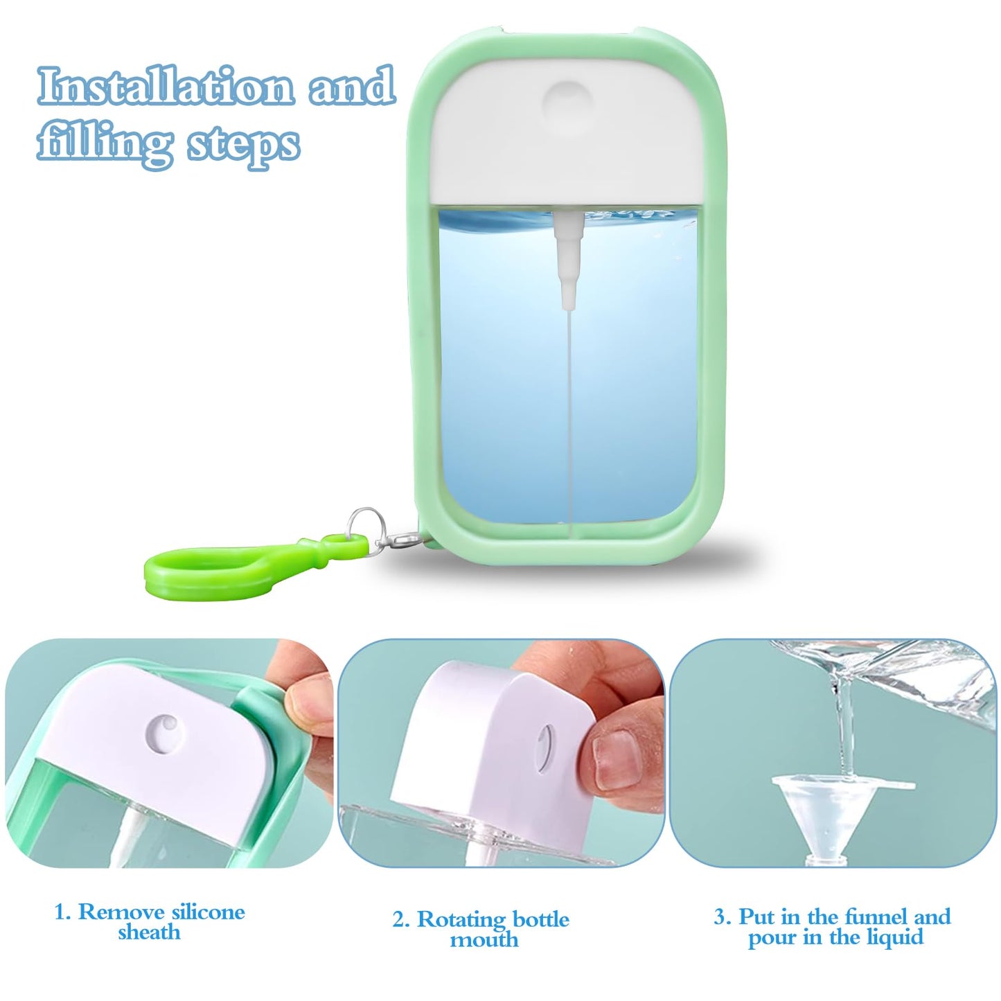 4 PCS Card Spray Bottle Perfume Atomizer (50 ml) | Portable Card Ultra-Thin Design Refillable Empty Bottles Apply to Travel | Can Fill Makeup Toner, Air Fresheners, Alcohol, Hand Sanitizer, etc