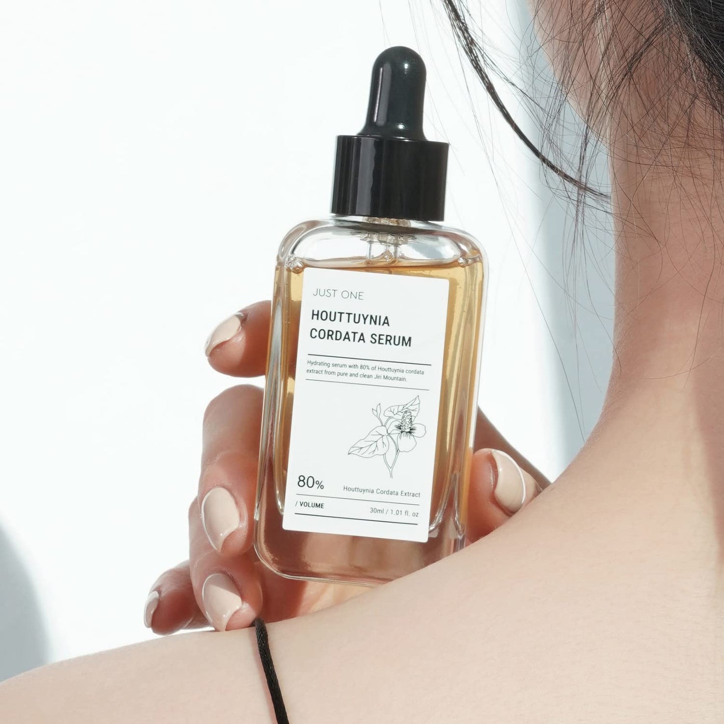 BOM COSMETICS Just One Houttuynia Cordata Serum 1.01 Fl. Oz, Soothing Skin Care with 8 Hyaluronic Acids, Hydrating & Calming Serum for smooth skin, Korean Skin Care