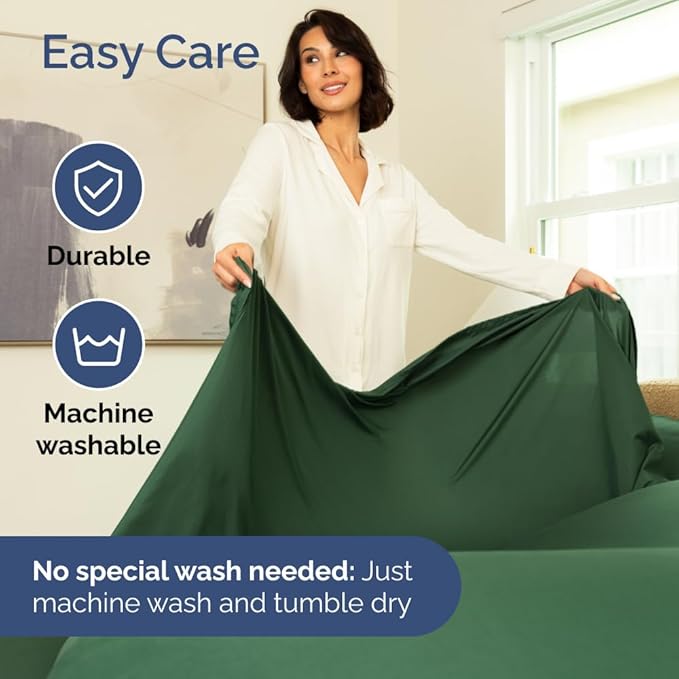 Bulk Case Pack of 10 Sheet Sets - (10) Complete Split King Size Sheet Sets w/ Deep Pockets - Wholesale Bulk Bedding for Hotels, Spas & Airbnbs - Breathable & Wrinkle Free - (Split King, Emerald Green)