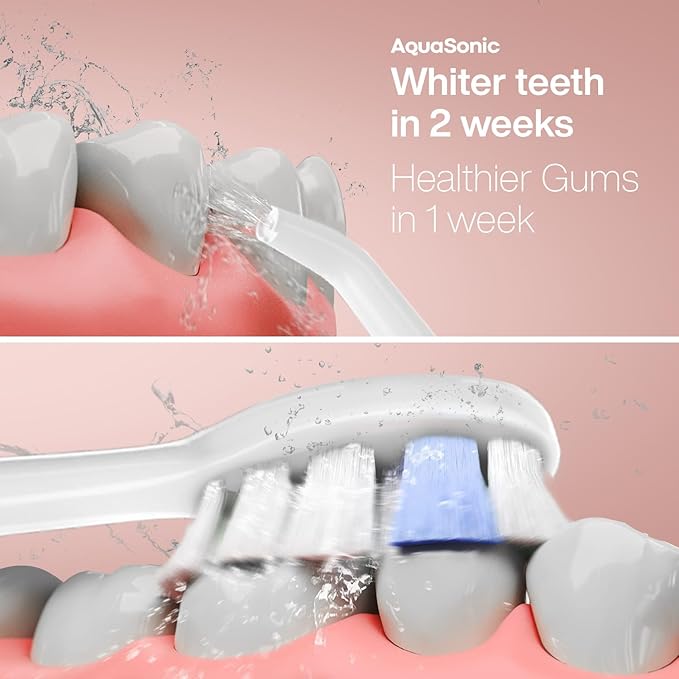 Aquasonic Home Dental Center PRO – Brushing & Flossing Made Easy – Brush & Floss – Power Toothbrush & Water Flosser – Whiter Teeth & Healthier Gums