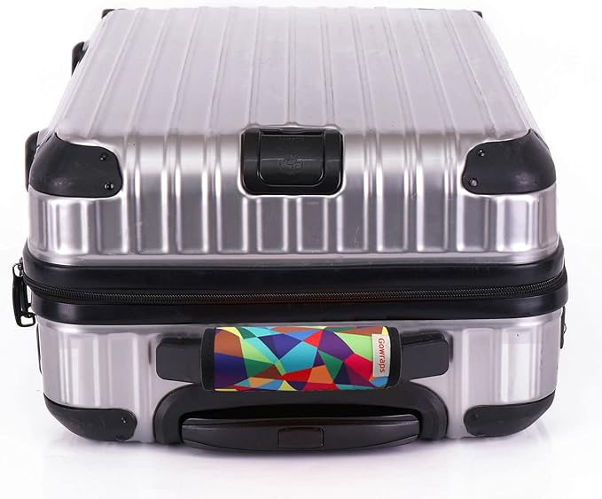 5 Pack Neoprene Luggage Handle Wraps for Suitcase Travel Luggage Tags/Identifiers/Marker/Grips (2.0 Version) (Geometry)