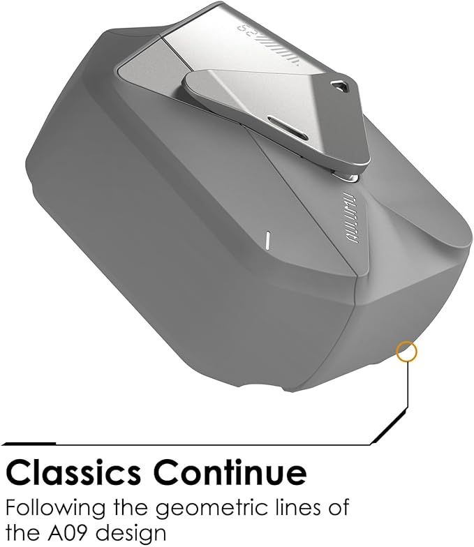 Aulumu A29 Geometric AirPods 4 Case with Lock | Protective Cover with Nylon Buckle | Alloy Armour | Compatible with Apple AirPods 4th (2024) - Grey