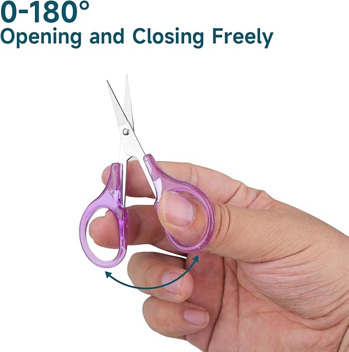 20 Pcs Craft Small Sewing Mini Scissors for Fabric Cutting, Yarn Travel Scissors Bulk with Protective Cover, Curved and Straight for Paper Cutting, Crafting, Embroidery, Quilting, Sewing