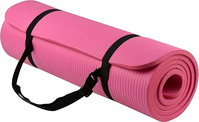 1/2-Inch Extra Thick High Density Anti-Tear Exercise Yoga Mat with Carrying Strap, Multiple Colors