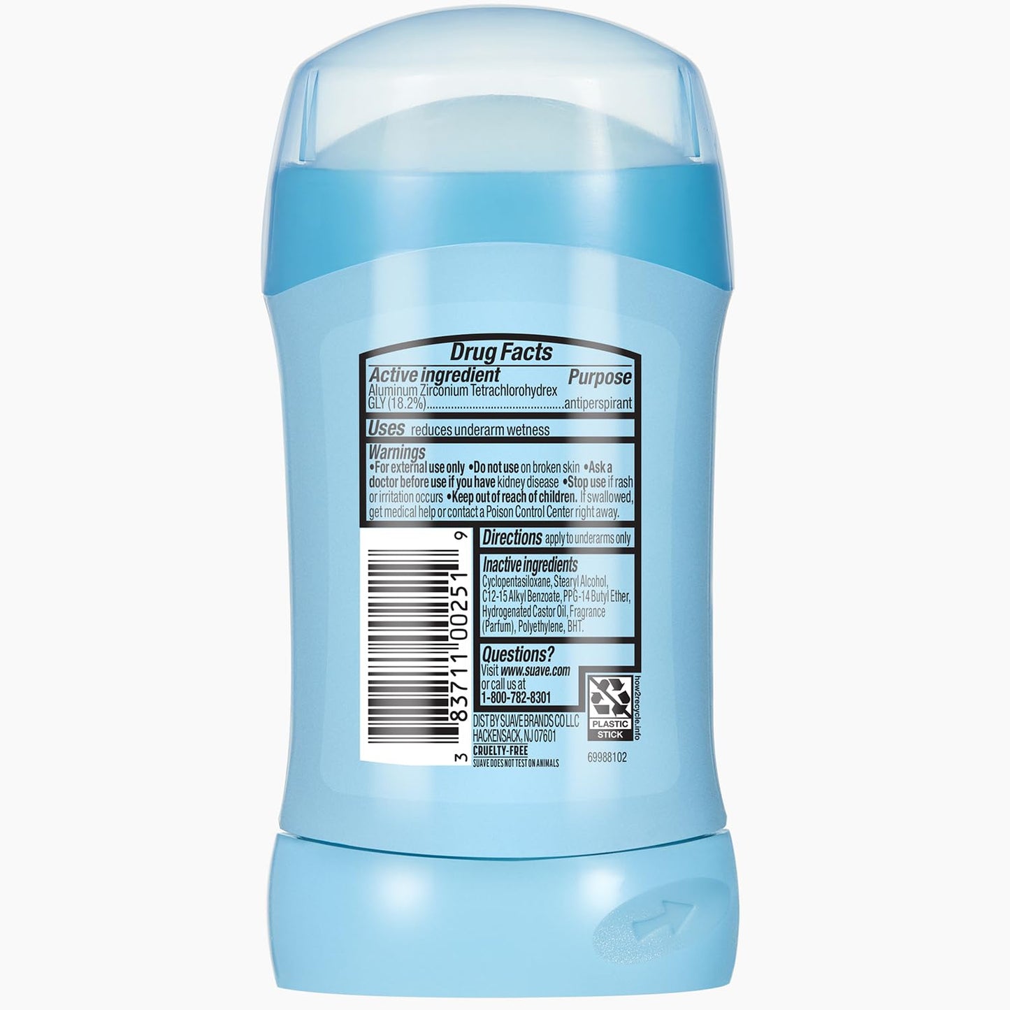 Suave Antiperspirant Deodorant for Women, Coconut Kiss 2-Pack – Anti-Staining Invisible Solid Sticks, Talc-Free, 1.2 Oz Ea