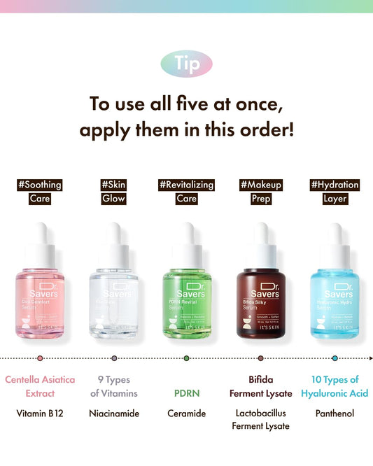 IT’S SKIN Dr.Savers PDRN Revital Serum 1.01 fl.oz, Hydrating and Rejuvenation Face Serum with PDRN and Plant Based Complex, Skin Barrier Support and Lightweight, Sensitive Skin, Korean Skincare
