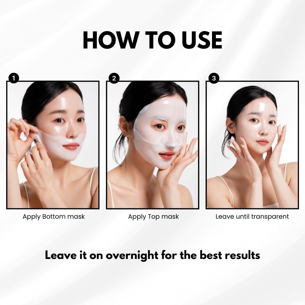 Oh My Pure Korean Collagen Face Mask Overnight 2+2 EA Luxury Skin Care (AntiWrinkle, Vegan Mucin) (Sampler 4)