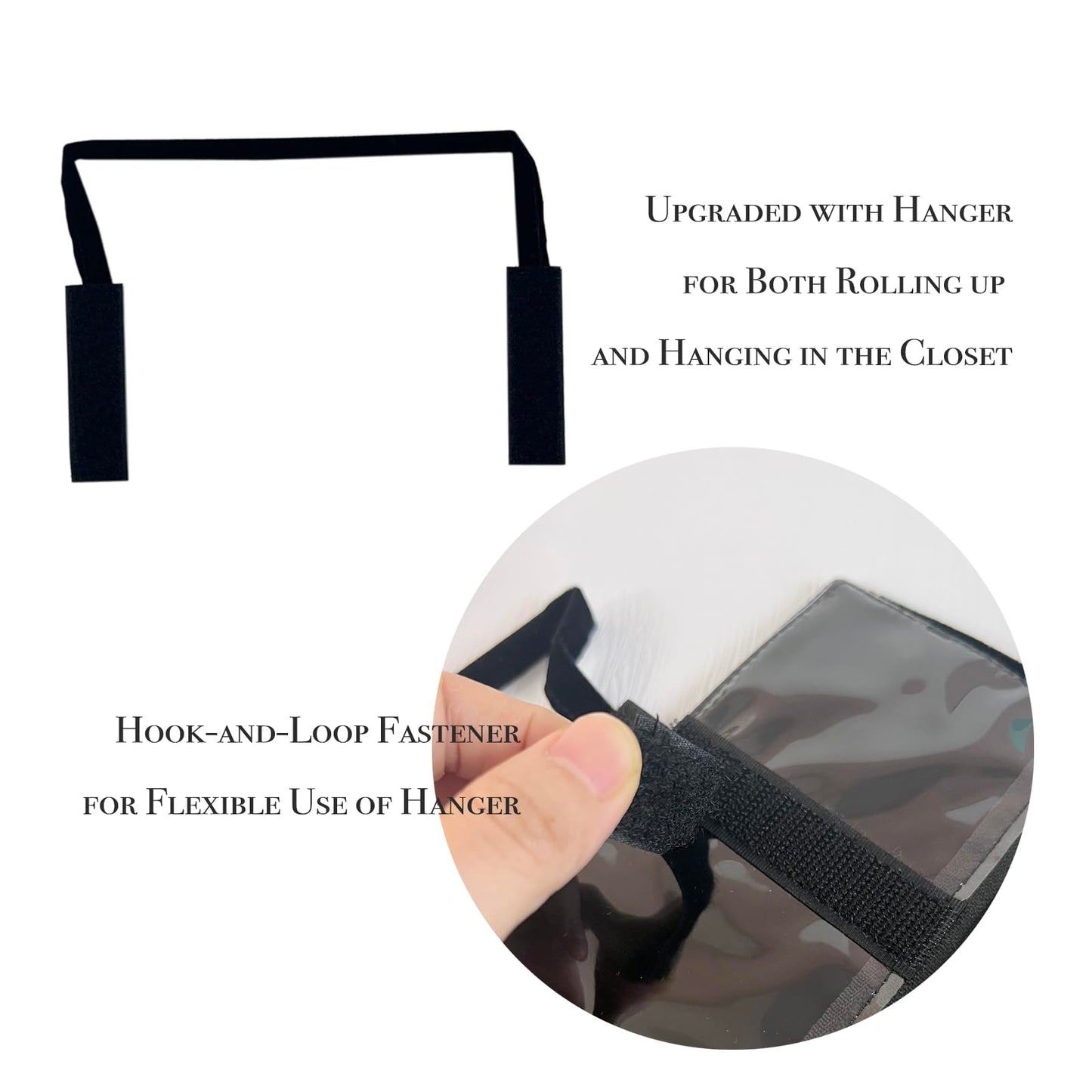 UnionPlus Velvet Travel Jewelry Case Roll Bag Organizer for Necklace, 9 Zipped Grids, Black and Grey