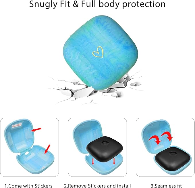 Compatible with Powerbeats Pro, Soft Silicone Case with Gold Heart Pattern for Powerbeats Pro Case with Cute Butterfly Keychain for Girls Women (Camouflage Blue)