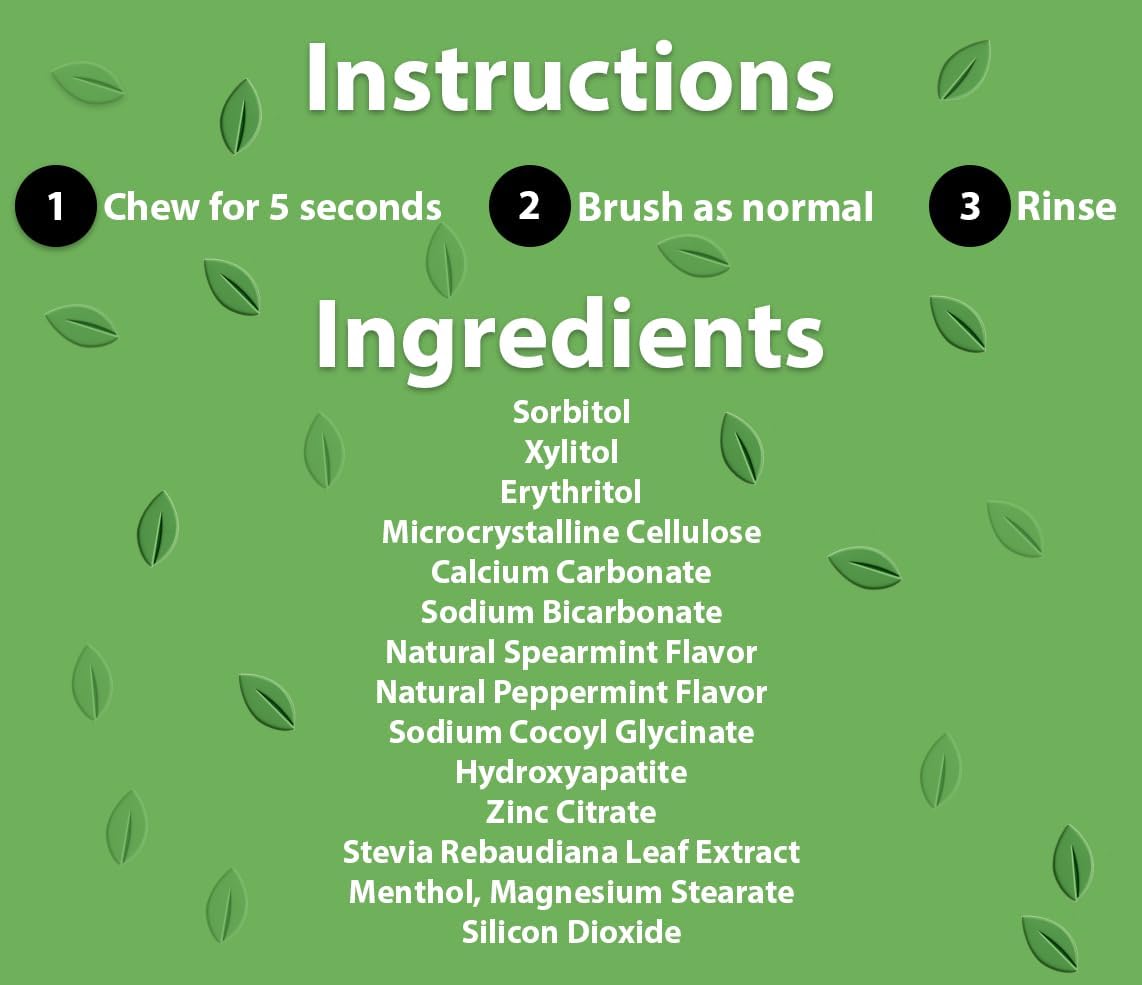 Nature of Brazil Toothpaste Tablets – Mint Flavor – 60 Count – Fluoride-Free, SLS-Free, Natural Whitening, Travel-Friendly – Made in USA