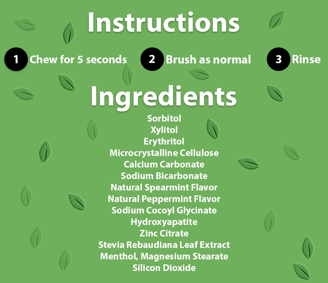 Nature of Brazil Toothpaste Tablets – Mint Flavor – 60 Count – Fluoride-Free, SLS-Free, Natural Whitening, Travel-Friendly – Made in USA