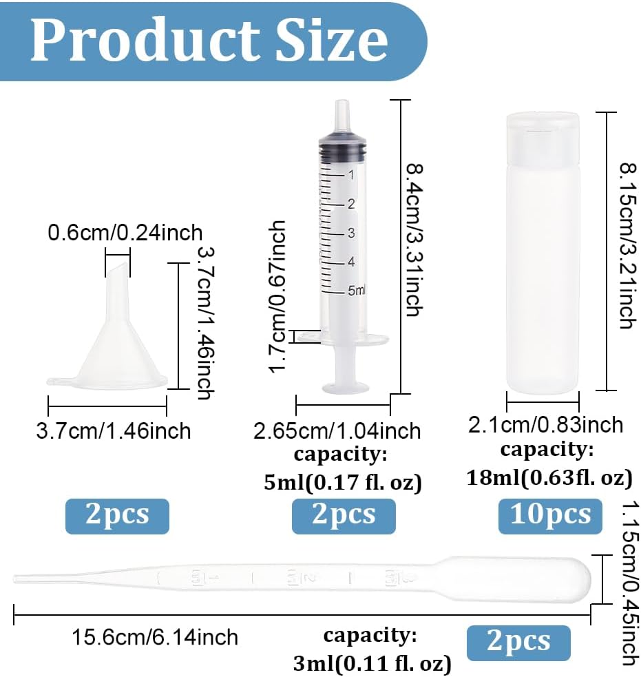 BENECREAT 10 Pack 18ml 0.6oz Small Travel Squeeze Bottles Refillable Makeup Foundation Container Travel Essentials Sample Bottles for Toiletries, Shampoo Toner Cosmetic