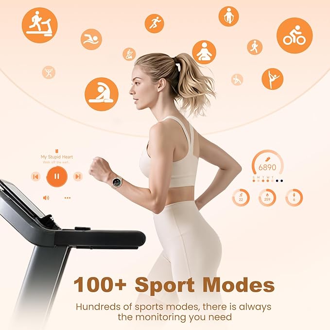 KEEPONFIT Smart Watch for Men/Women Android & iPhone, 1.27" Touch Screen Fitness Tracker with Answer/Make Calls, IP68 Waterproof Heart Rate/Sleep/SpO2 Monitor, Pedometer, 100+ Sport Modes