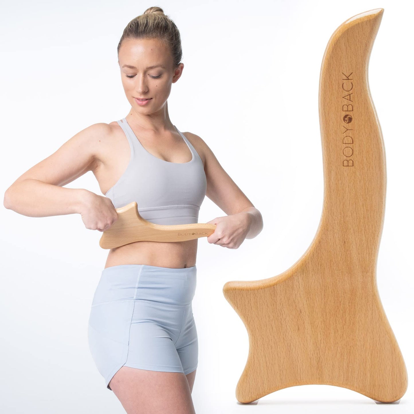 Body Back Wooden Gua Sha Massage Tool - Wood Therapy Lymphatic Drainage Tool - Gua Sha Cellulite Massager for Body Sculpting and Shaping