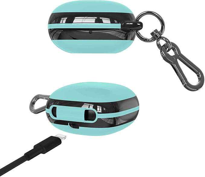 Compatible Powerbeats Pro Case Cover, Full Protective Shockproof Anti-Slip Silicone Case for Beats Powerbeats Pro 2019 (Black Edge+Light Green)