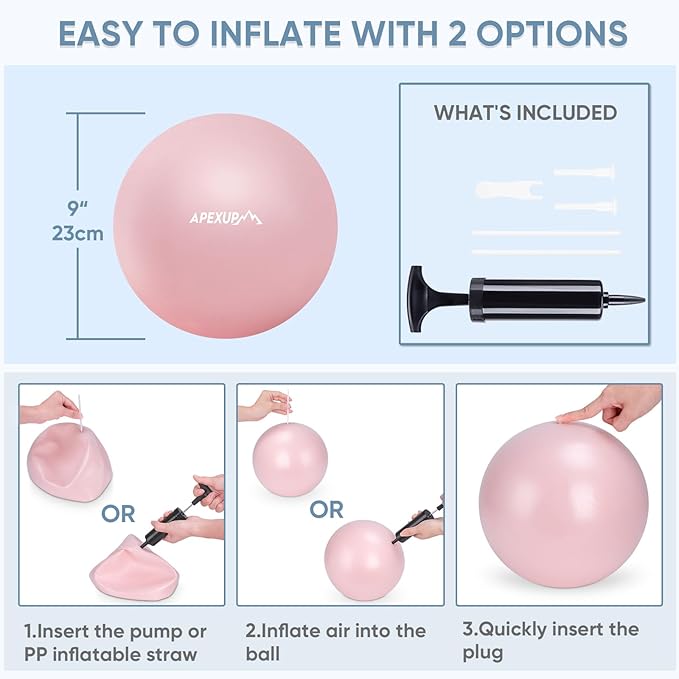 APEXUP Yoga Ball Exercise Ball Anti Slip Heavy Duty for Fitness, Balance & Core Workout