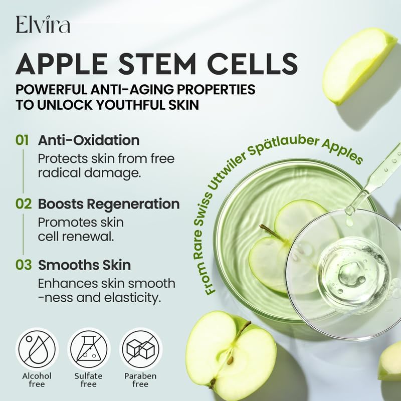 Elvira Retinol Anti Aging Face Moisturizer- Collagen Cream With Stem Cell & Hyaluronic Acid, Instant Face Lift Cream for Skin Tightening and Firming, Wrinkle Smoother for Women & Men, 1.85 Fl Oz