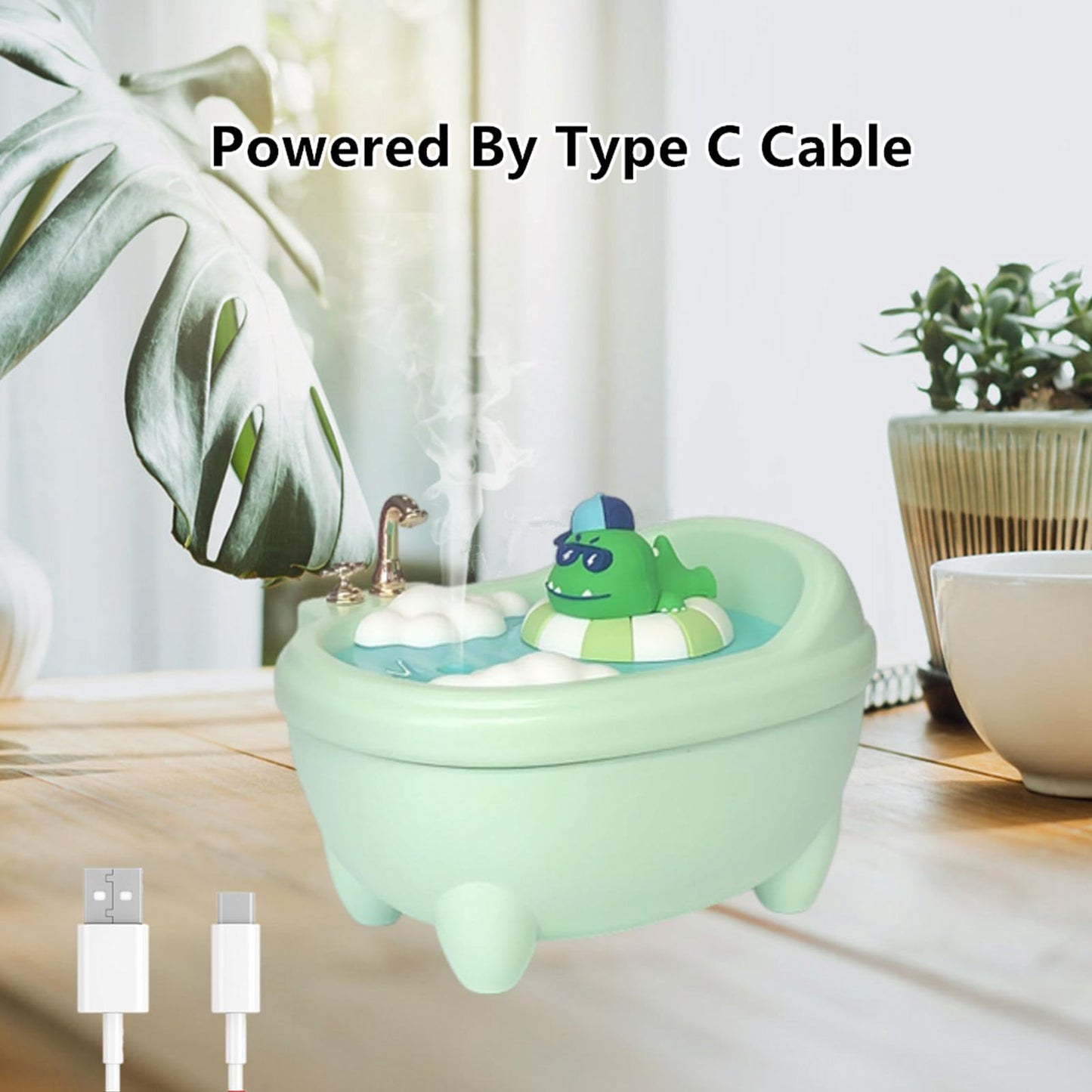 Cute Pink Mini Humidifier for Bedroom & Office, Top Fill 0.34L, Cool Mist, Quiet, Easy Clean, Colorful Light, Auto Shut Off