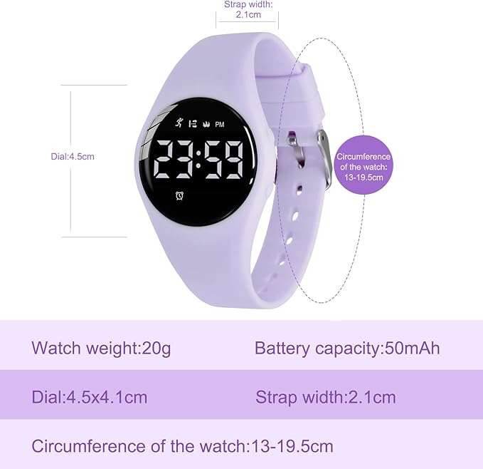Kids Watches for Girls Boys Digital Sport Watch with Step Counter Pedometer Vibration Alarm Clock, No App Waterproof Fitness Tracker Kids Watch Boys Girls Teens Students Ages 5-16
