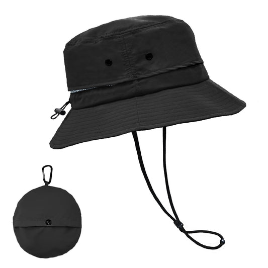 lifwimner Bucket Hat for Women Packable Fisherman Cap for Men Sun Hat Quick Dry Breathable UV Protection for Fishing Hiking Beach Safari Summer(Black)