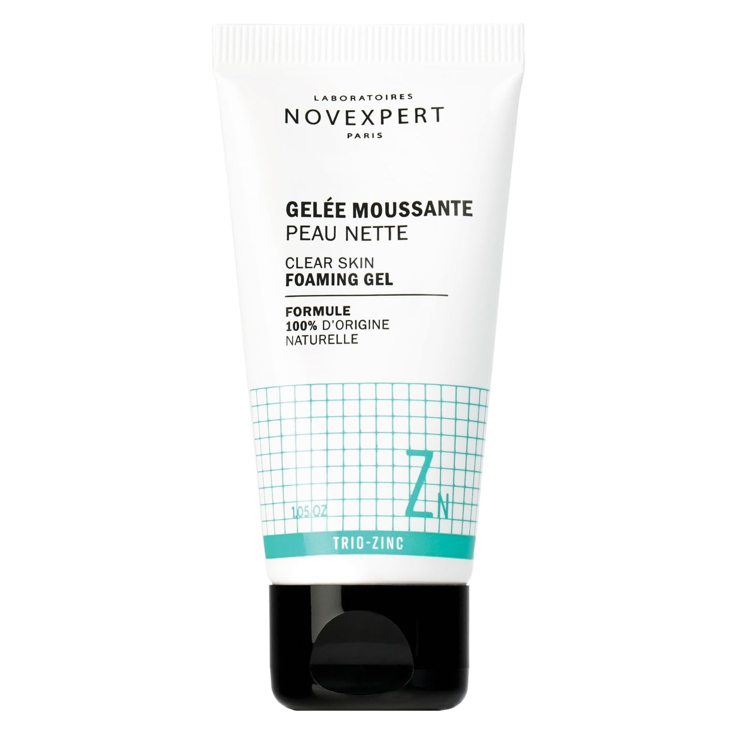Novexpert Clear Skin Foaming Gel - Gentle Facial Cleanser With Zinc - Renews, Restores Skin - Deep Clean With Hydrating Face Wash - Vegan, Organic Skincare - 1.05 oz