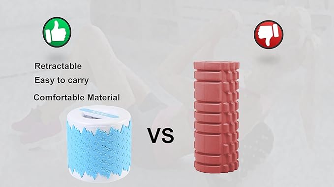 Collapsible Foam Roller for Exercise and Recovery (13 Inches), Easily Portable at 5.5 inches (Blue)