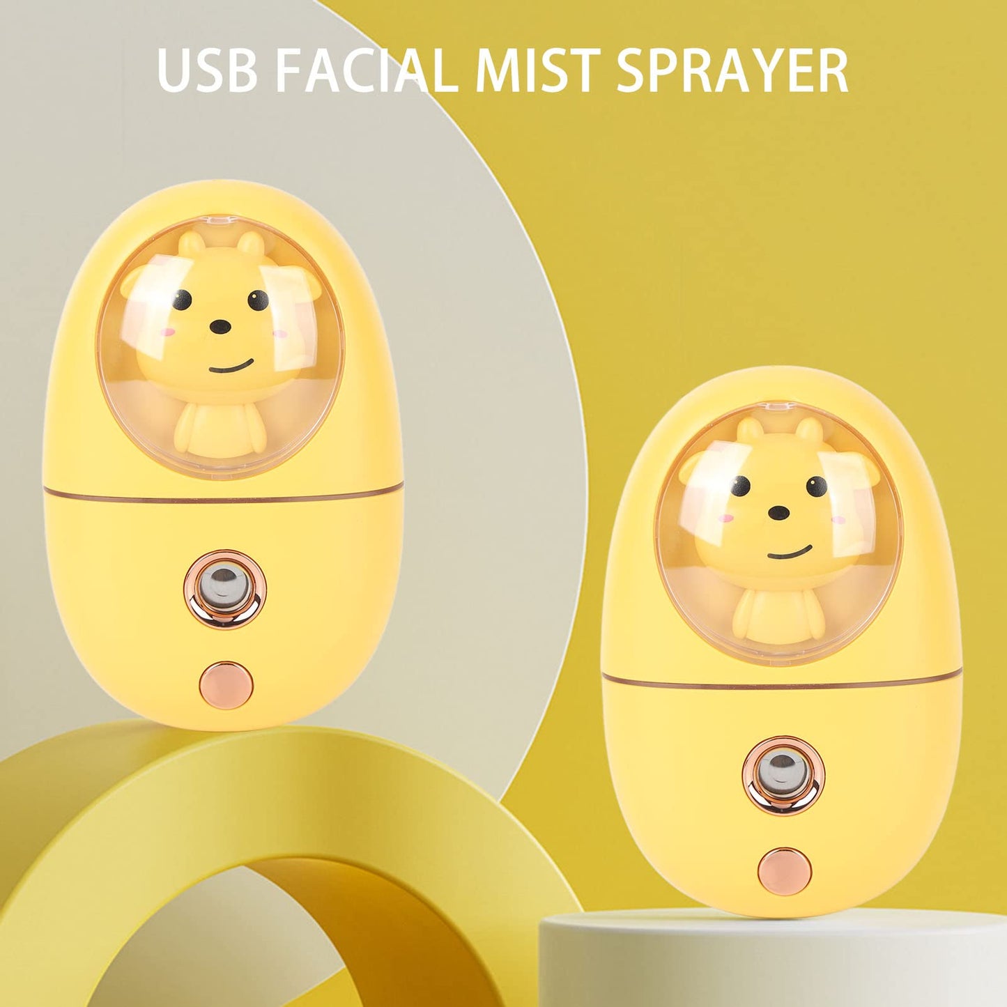 Cute Animal Mist Sprayer USB Rechargeable Mini Eye Face Humidifier 35ml 500mah for Travelling (4#)