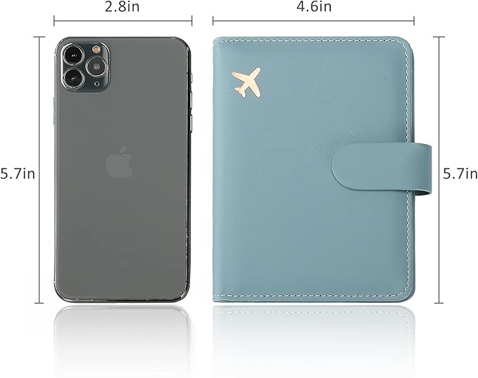 Cnycmy Passport Holder with Airtag,Passport-Wallet-Holder for Women, RFID Passport Holder with Slot Waterproof, PU Leather Travel Passport Case (greyish green)