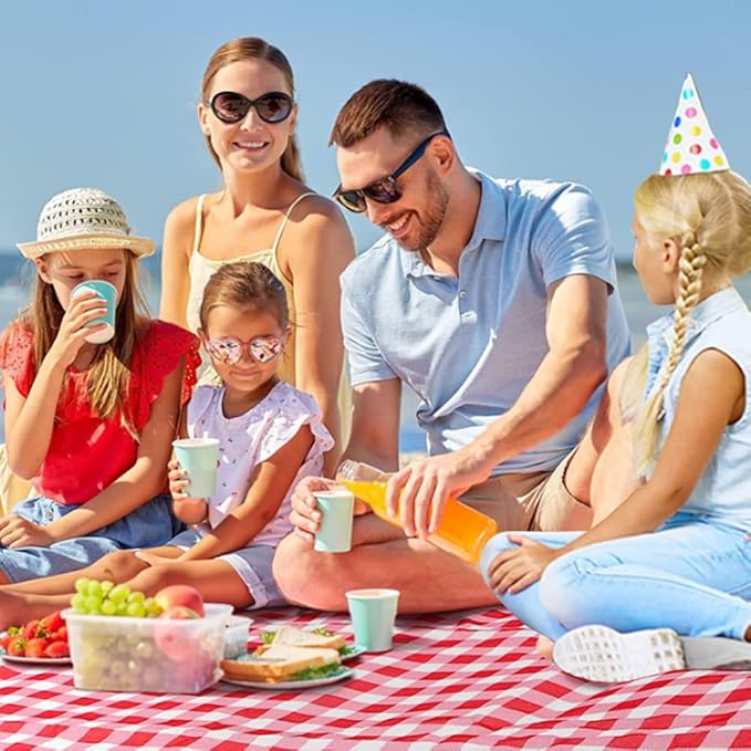 K Y KANGYUN Outdoor Picnic Blanket, Extra Large Beach Blanket, Foldable Lightweight Waterproof Sand Mat, Picnic Blanket 80" x 60" for Beach Camping Hiking Park Patio (Red, 80x80 inch)