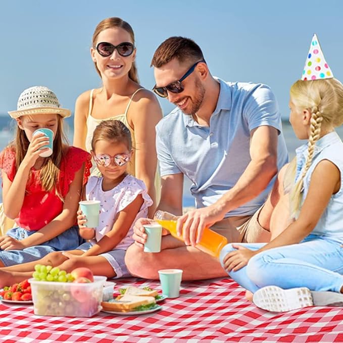 K Y KANGYUN Outdoor Picnic Blankets, Extra Large Beach Blanket, Foldable Lightweight Waterproof Sand Mat, Picnic Blanket 80" x 60" for Beach Camping Hiking Park Patio (Red, 80x60 inch)