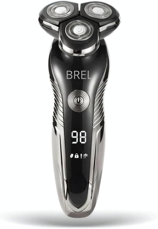 BREL Electric Razor for Men- 4-in-1 Multifunctional Grooming Kit for Beard, Head, and Face - Waterproof Rotary Shaver with Travel Lock and Long Battery Life