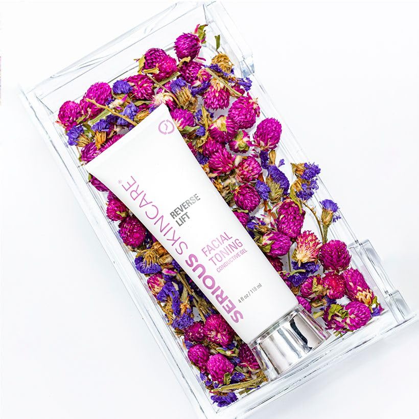 Collagen Based Conductive Activator Gel for Use with Face Microcurrent Toning, Body Contouring, RF Facial Machine - Hydrating Non-Sticky Formula - Easy Glide - Serious Skincare Reverse Lift 4 oz