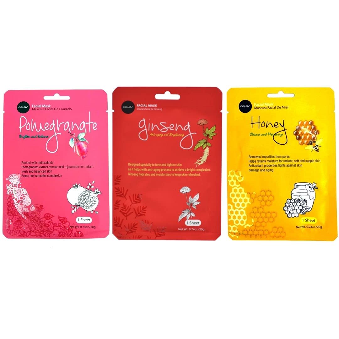 Celavi Essence Face Mask Paper Sheet Korea Skin Care Moisturizing 12 Pack Classic Facial Beauty