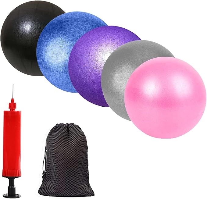 Mini Pilates Exercise Yoga Ball, 6 Inch Small Inflatable Exercise Yoga Ball,Core Training and Physical Therapy Equipment, with Pump