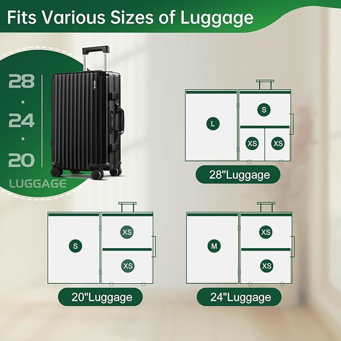 BRODI 18 Combo Pack Travel Vacuum Bags with Pump - Space Saver & Travel Essentials, Clothing & Luggage Vacuum Seal Bags