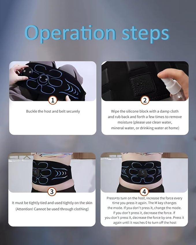 Ab Stimulator Belt,Abs Machine Ab Stimulator Muscle Toner,Tactical Abs Stimulator Muscle Toning and Strengthening Fitness Belt