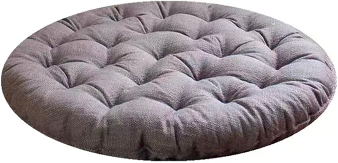 Large Linen Floor Cushions,Round Futon Pillows Japanese Style Tufted Floor Pillows Meditation Cushions for Seating On Pad for Yoga Sofa Balcony(Size:75x75cm(30x30inch),Color:Khaki)