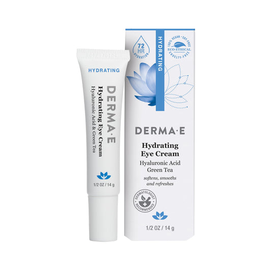 Derma E Hydrating Eye Cream – Firming and Lifting Hyaluronic Acid Treatment - Under Eye and Upper Eyelid Cream Reduces Puffiness and Appearance of Fine Lines, 0.5 oz