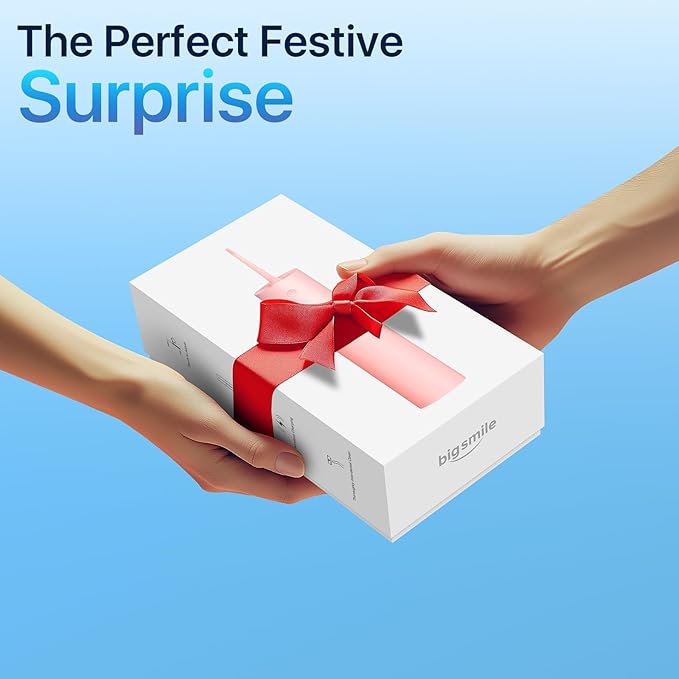 Bigsmile Pink Water Flosser Powerful Cordless Dental Irrigator for Kid Braces Travel Shower to Help Prevent Infections and Bad Breath Pick Floss IPX7 200ML (Pink)