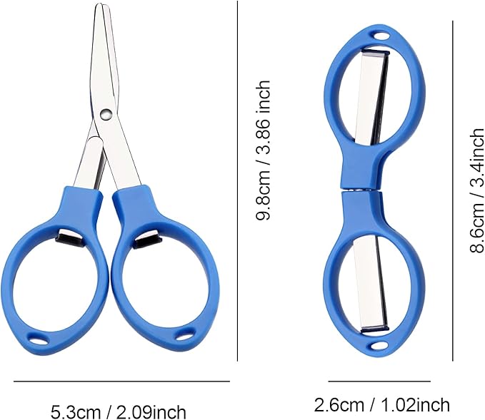 50 Pcs Mini Folding Scissors Small Foldable Travel Stainless Steel Portable Shears Bulk Badge Scissors for Nurses Glasses Shaped Anti Rust Sewing Cutter for Nurse Week Gifts School Office