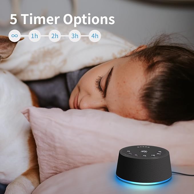 SoundLegend White Noise Sleep Sound Machines 30 Sounds 12 Colors Light 32-Level Volume 5 Timers for Home Travel Gift Adjustable Brightness Memory Function Compact