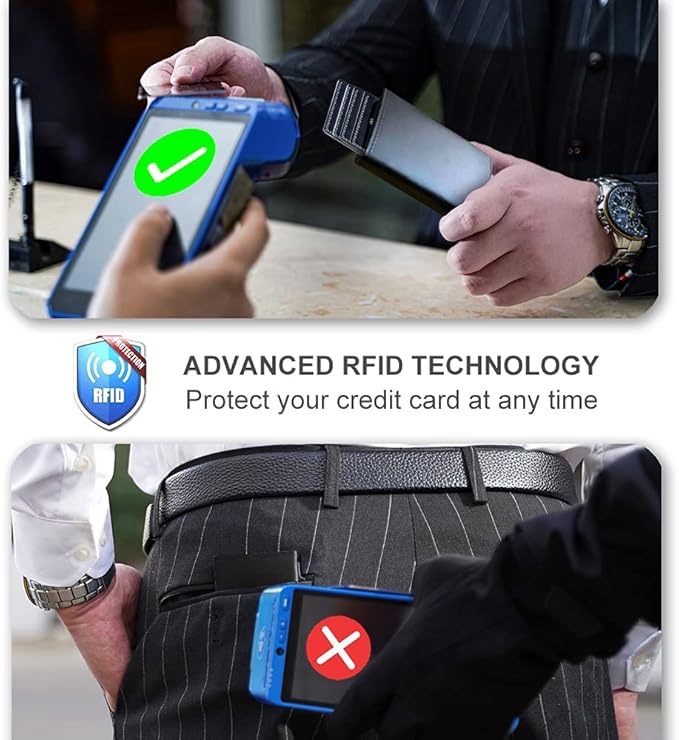 Aiuwo Airtag Wallet for Men,Mens Wallet Card Holder,Smart,Slim,Minimalist Wallet,Credit Cards Holder RFID Blocking Wallet (Airtag Wallet, Crazy Horse Black)