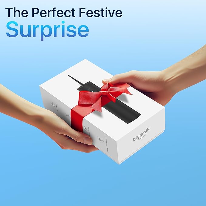 Bigsmile Black Water Flosser Cordless Portable Dental Irrigator Travel Shower Strong Pick Floss IPX7 200ML Must Have for Kids Braces Bridges (Black