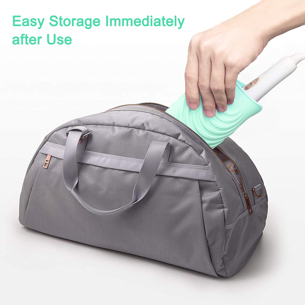 Heat Resistant Mat for Curling Iron, Silicone Flat Iron Mat & Holder for Counter, Portable Travel Curling Iron Mat & Pocket for Hot Hair Styling Tools