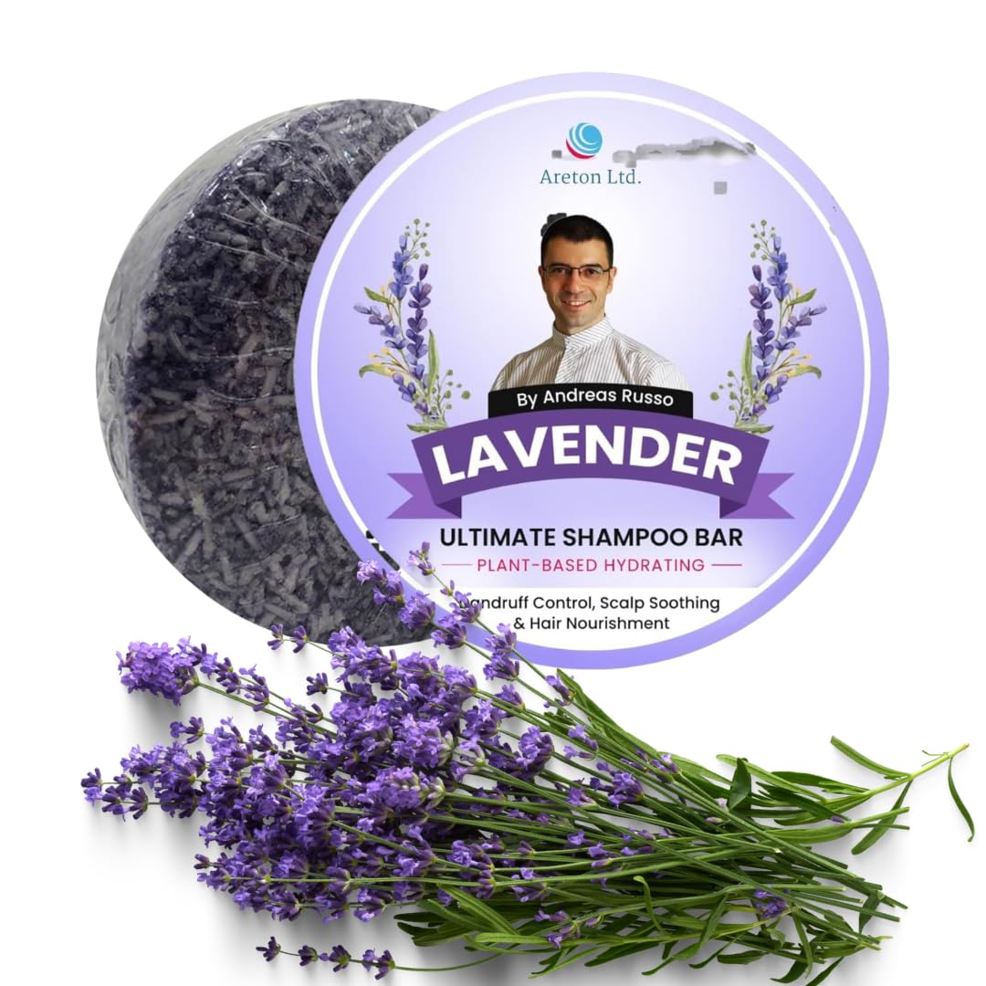 Lavender Handmade Shampoo & Conditioner Bar – Solid Shampoo Bar Natural SLS-Free Hair Care for Dry Hair, Hydrating & Nourishing, Prevents Split Ends, Plant-Based