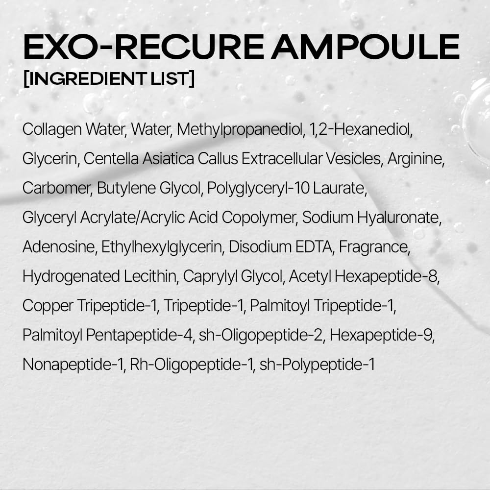 CELL29 Exo-Recure Ampoule Exosome 10,000 PPM Collagen Water Fast Absorption Deep Hydration Rejuvenation Anti-Aging Glass Skin Pore Minimizer Skin Barrier KOREAN SKINCARE 50ml 1.71 Fl.Oz